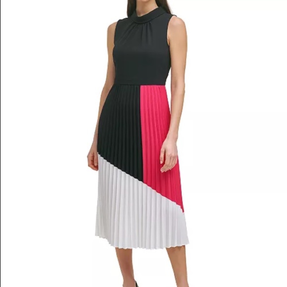 Pleated Multi-color Dress Wedding guest